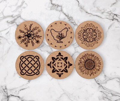 Round Cork Trivets - 6 Design choices with Picture Graphics - image1